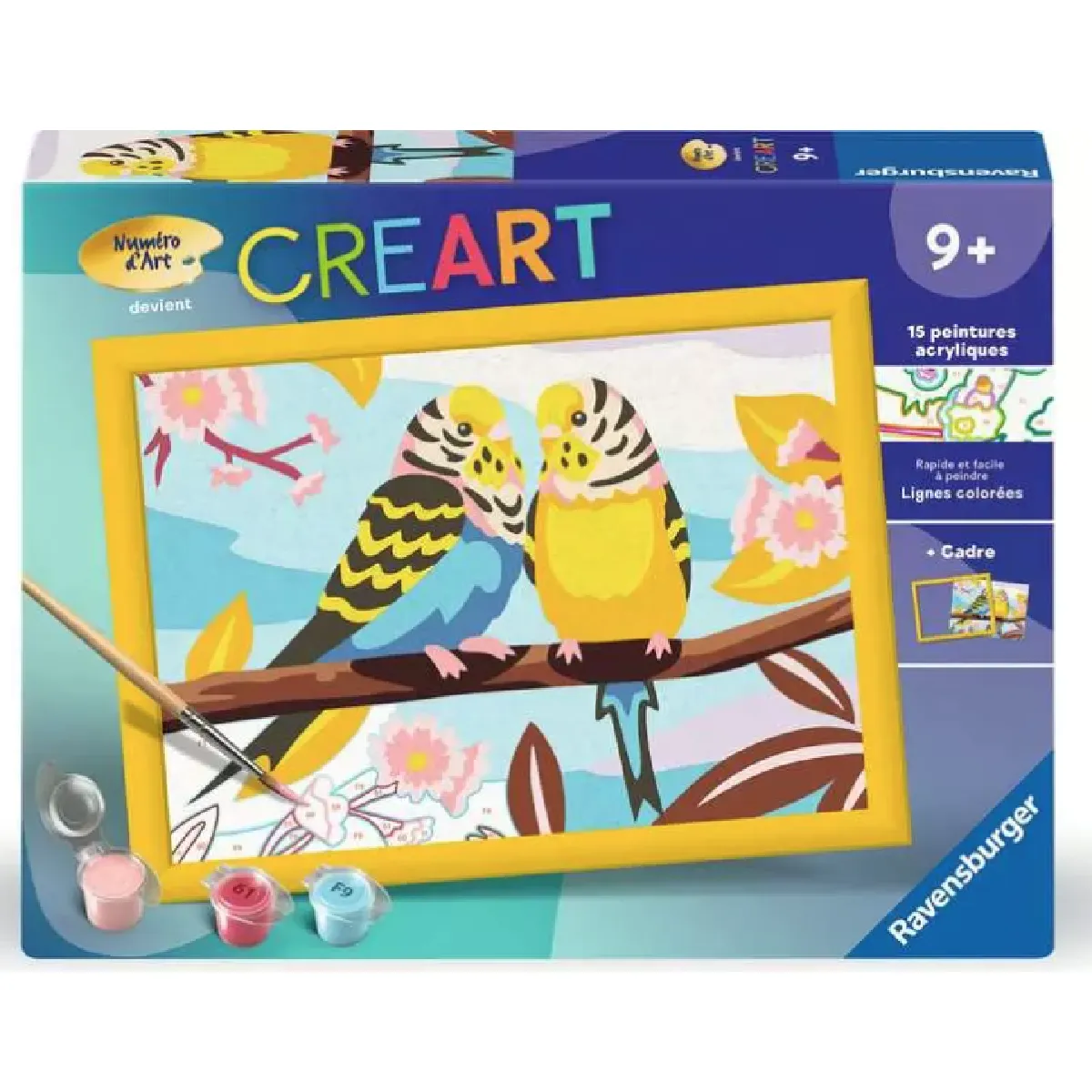 Peinture par numero enfant des CreArt Kids 18x24 cm Perruches - vue 10