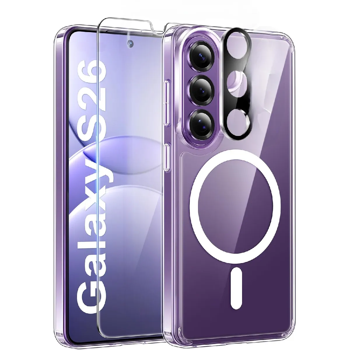 Little Boutik Coque Magsafe Transparente Pour Samsung Galaxy S26 + Verre Trempé + Protection Caméra –