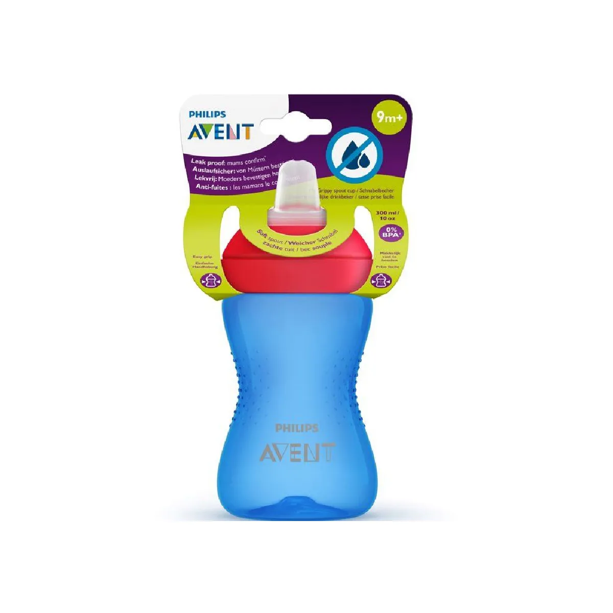 Philips Avent My Grippy SCF802/01 - Tasse 300 ml - Bec souple anti-fuite Bleu - vue 1