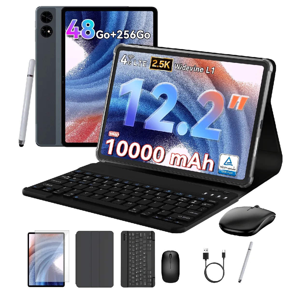 Tablet TABWEE T60 4G 12,2" 12GB 256GB Gris con Teclado y Stylus Pen - Image 3