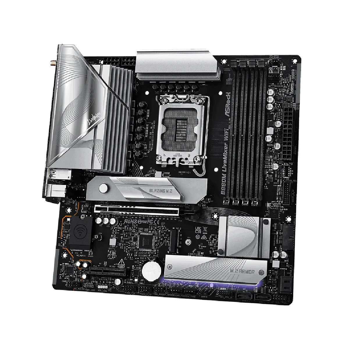 Non Communiqué Carte Mère - Asrock - B860m Livemixer - Micro Atx - Wifi - Socket Lga 1851 - Image 2
