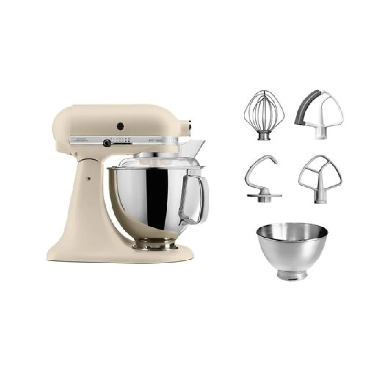 Kitchenaid Robot Pâtissier À Tête Inclinable 4,7 L - Artisan Avec Accessoires - Graine De Lin