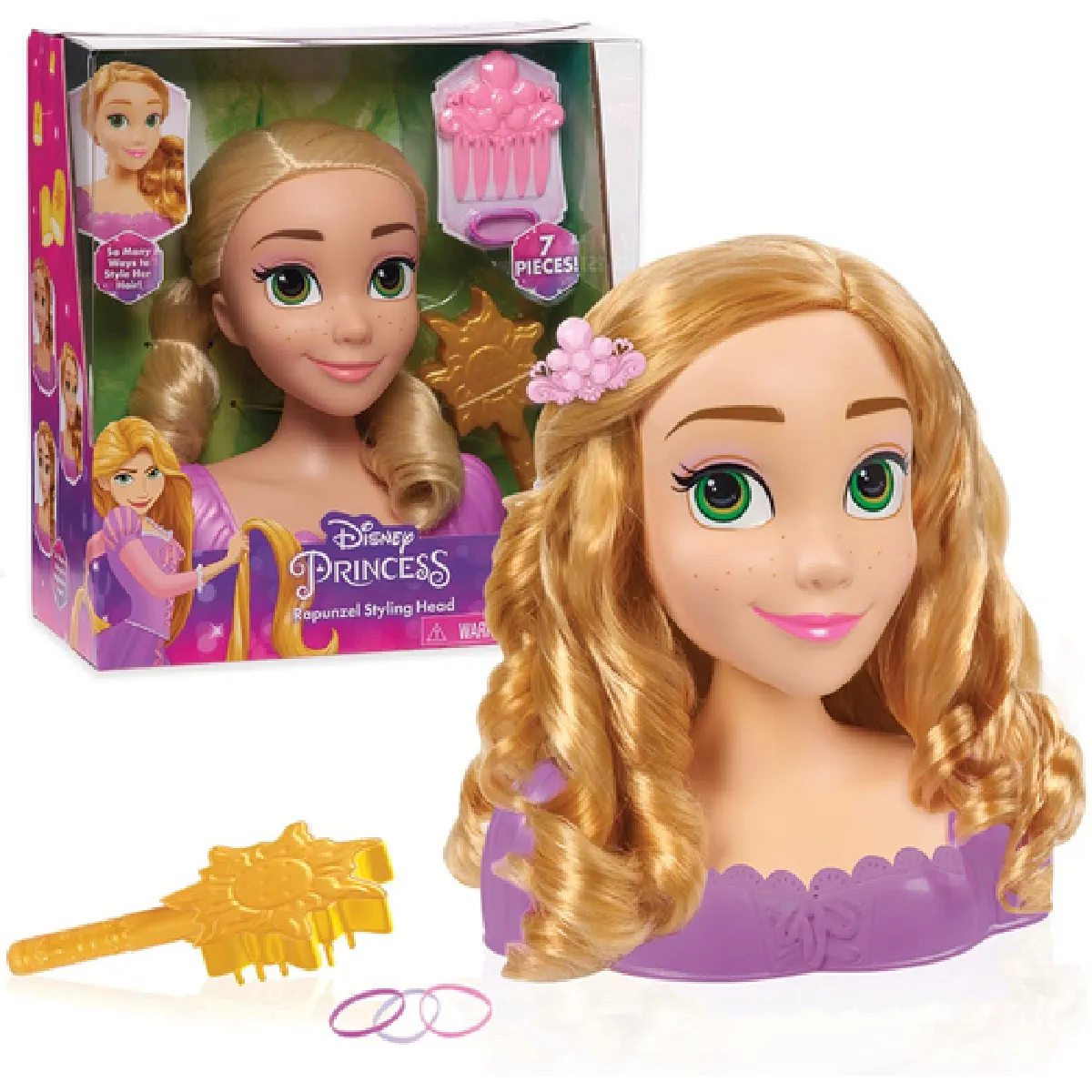 Disney Multicolore Poupée Raiponce Tête À Coiffer - Image 3