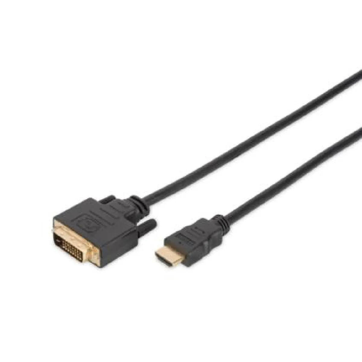 Digitus Noir - Câble Adaptateur - Liaison Simple - Hdmi Mâle Pour Dvi-D Mâle - 2 M - Double Blindage - Vis Moletées - Image 3