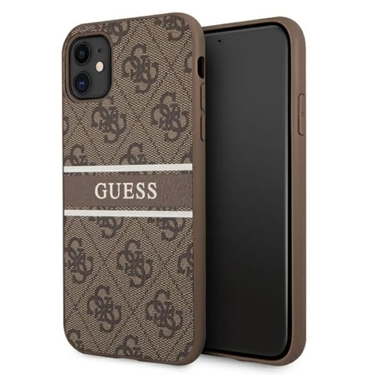 Guess Marron Étui 4G Stripe Pour Iphone 11, - Neuf - Image 2