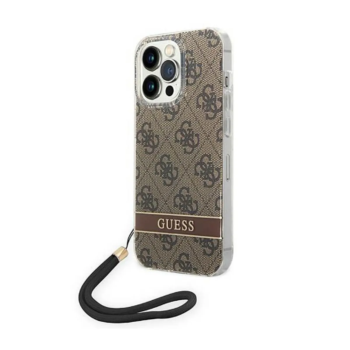 Joom Super Merchant Étui Pour iPhone 14 Pro Max Guess 4G Impression Sangle Marron - Image 3