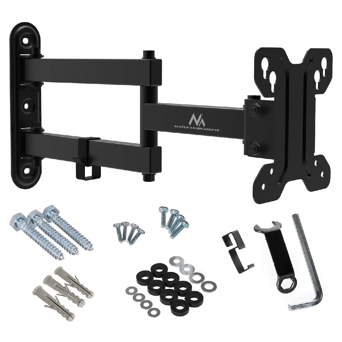 Maclean Noir Mc-740 - Support - Pour Écran Plat - Métal - Taille D'écran : 13"-23" - Montable Sur Mur - Image 3