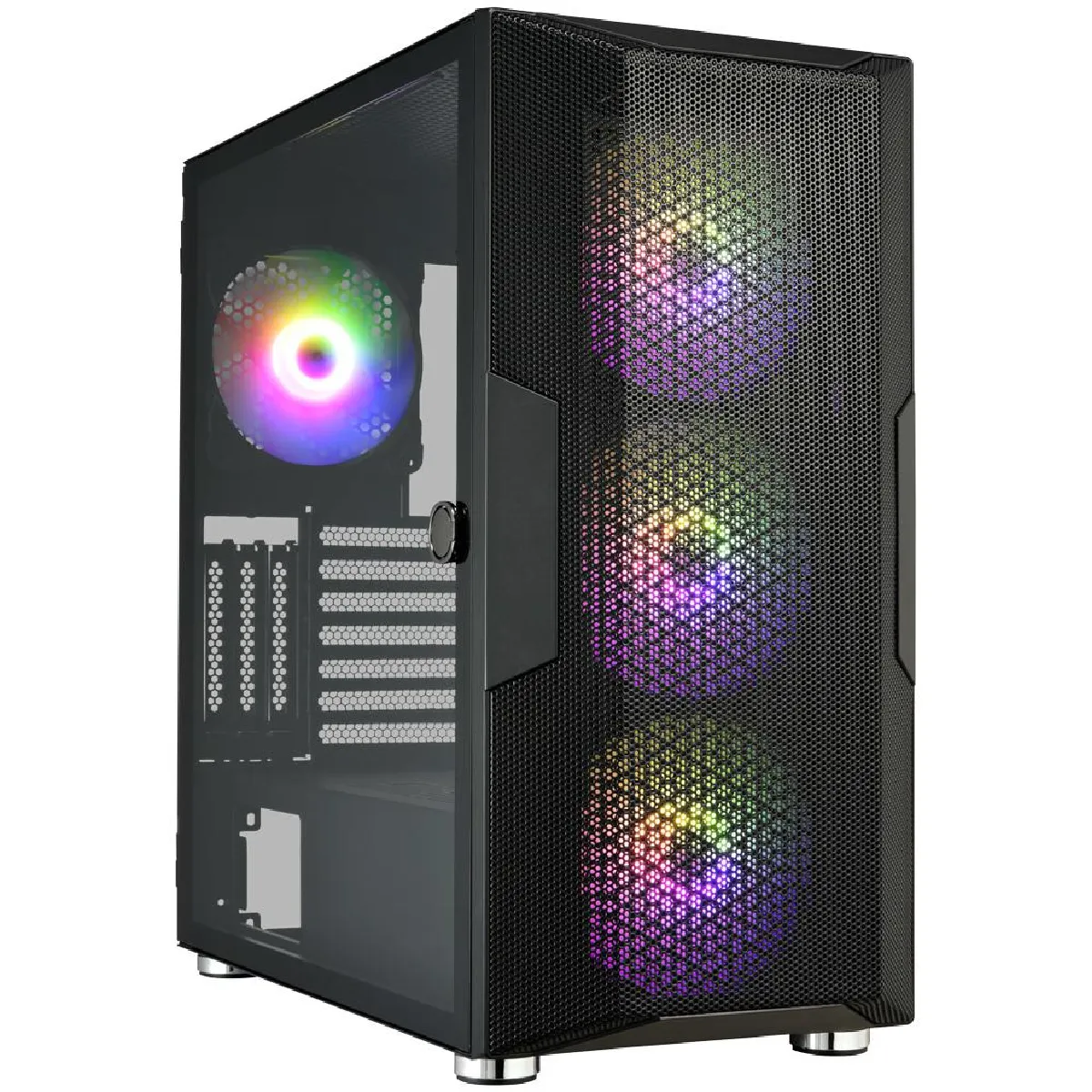 Non Communiqué Noir Fsp Boitier Moyen Tour Atx Cut592 Rgb Avec Panneau Vitré (Noir) - Image 3