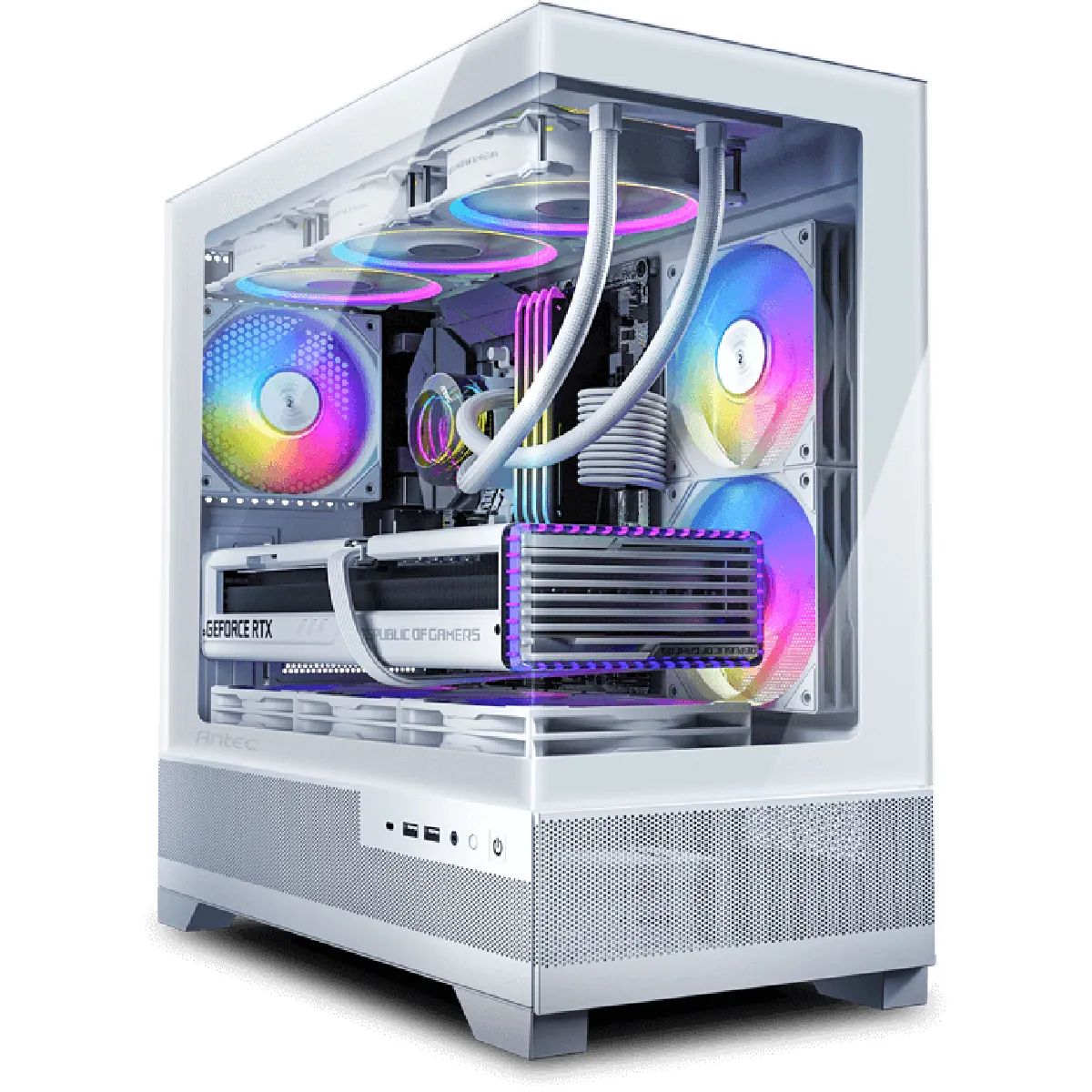 Boîtier Antec CX500m RGB Mini Tower, PC, Blanc, ITX, micro ATX, Verre, Acier, 16,5 cm - Image 3