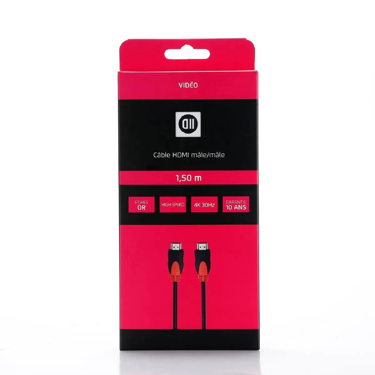 D2 Diffusion Câble Hdmi 1.4 Mâle/Mâle (3D) 2160P - 1.50 M - Fiches Or - Neuf - Image 3