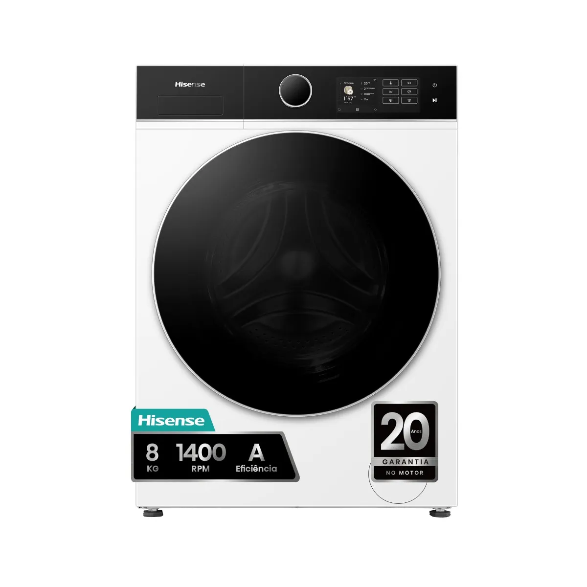 Hisense Wf5i8043bwf Lave-Linge En Pose Libre - Capacité 8 Kg - Essorage 1400 Tr/Min - Moteur Inverter - Blanc - Image 3