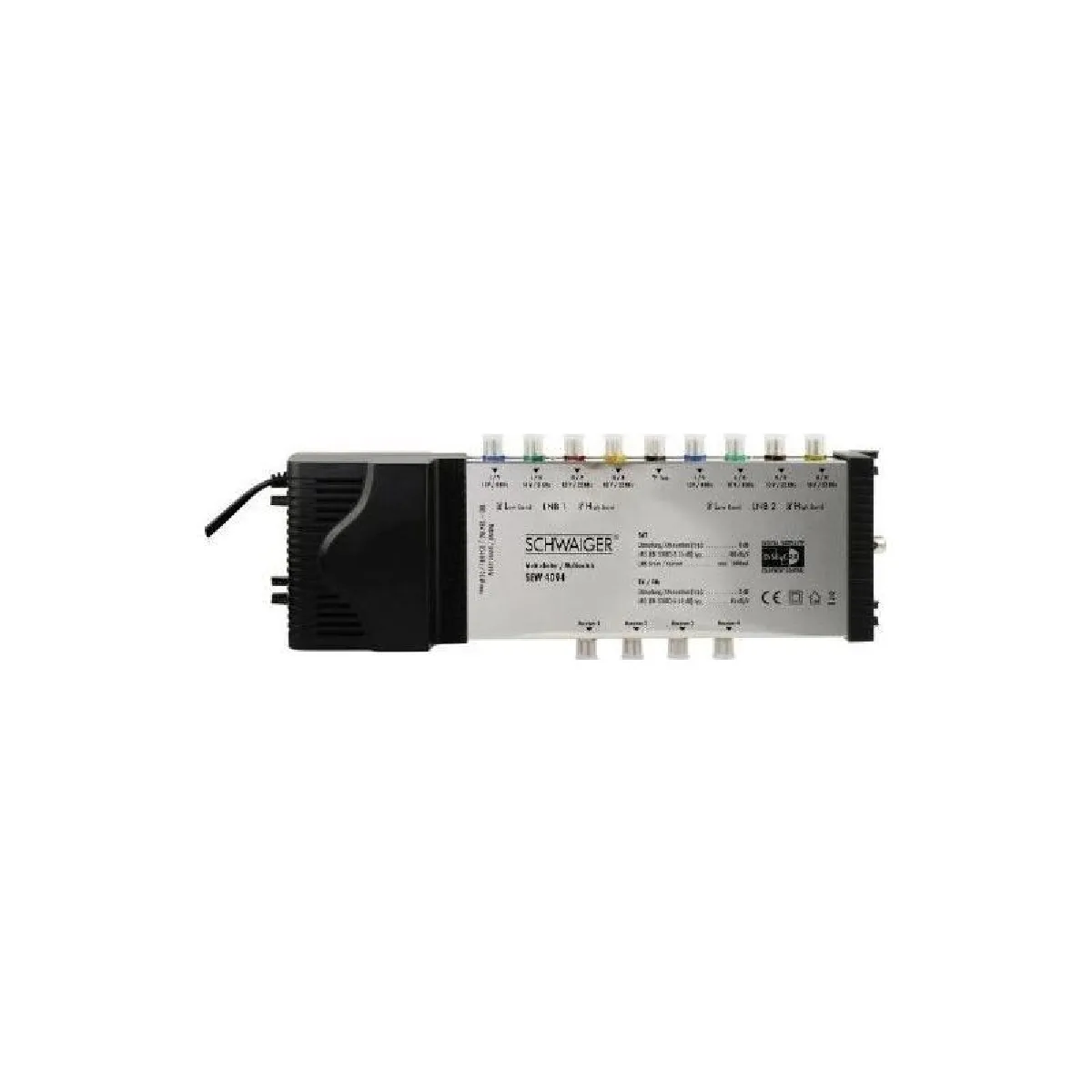Schwaiger SEW4094531 Commutateur multiple satellite DiSEqC 9 entrées / 4 sorties Argenté