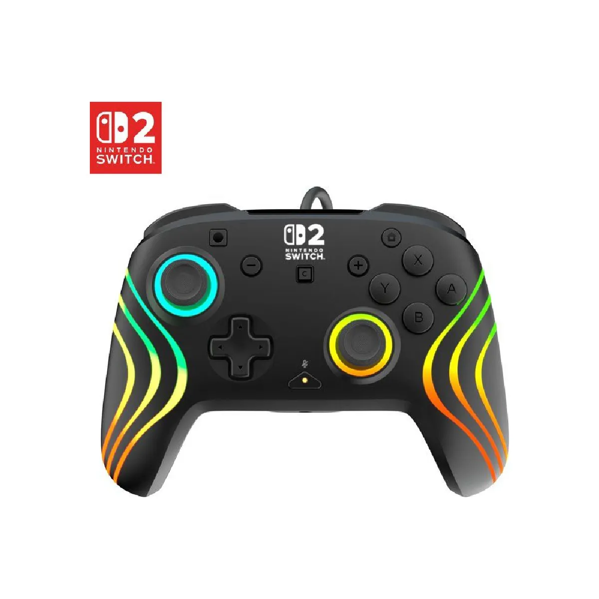 Turtle Beach Afterglow Wave Manette Filaire (Usb) Rgb - Joysticks À Effet Hall, Bouton C Pour Gamechat, 2 Boutons Arrière Programmables - Nintendo Switch 2 & Switch - Noir - Image 5
