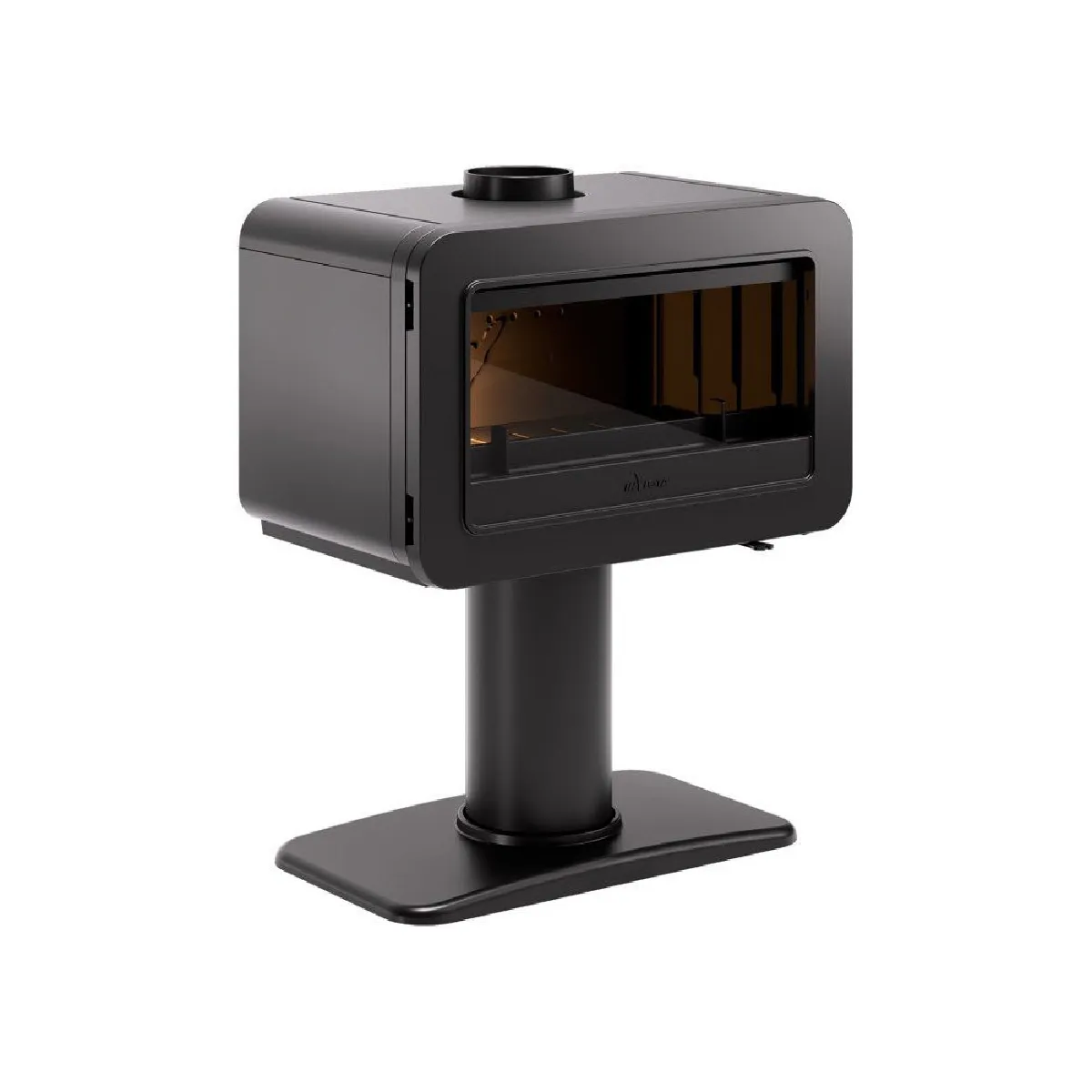 Invicta Wilson 9 Sur Pied - Poêle À Bois 9 Kw - Fonte - Anthracite Mat - Raccordable