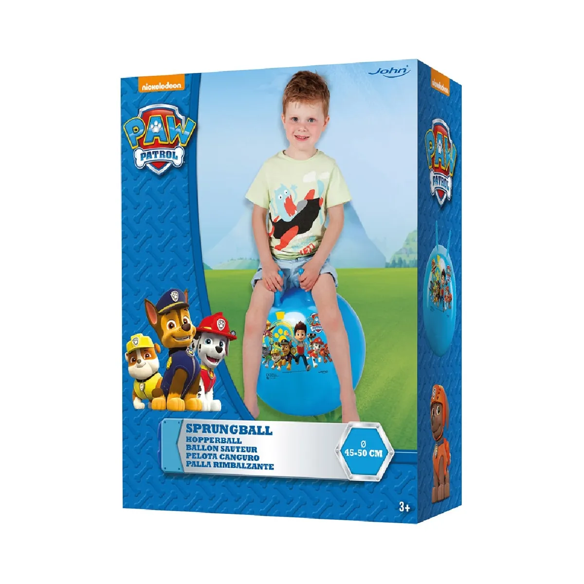 John Gmbh Bleu Ballon Sauteur Pat' Patrouille - 45/50 Cm - Poignées - 3+
