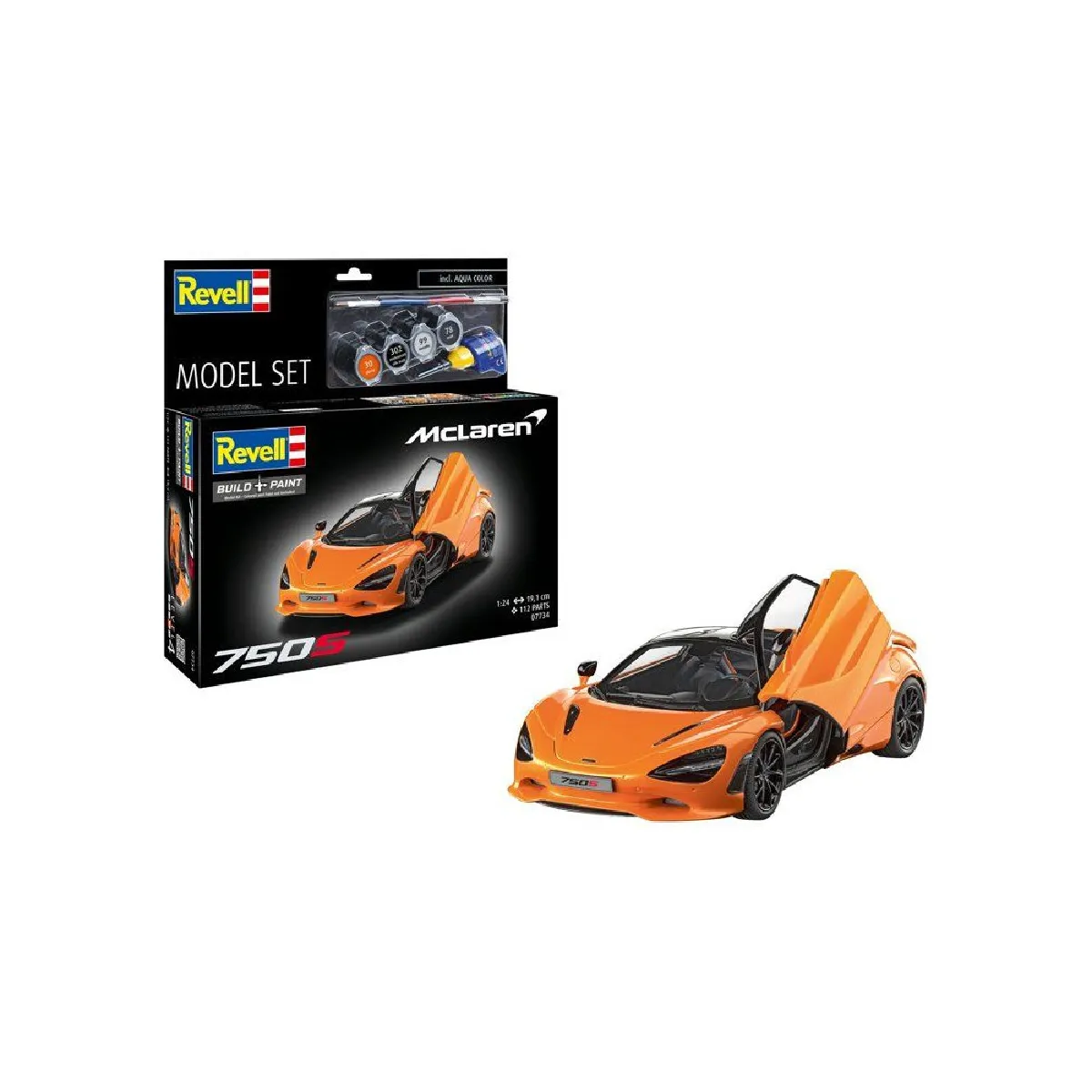 Revell Mclaren 750S - 1:24 - Coffret Maquette Voiture, Colle, Peintures Et Pinceaux
