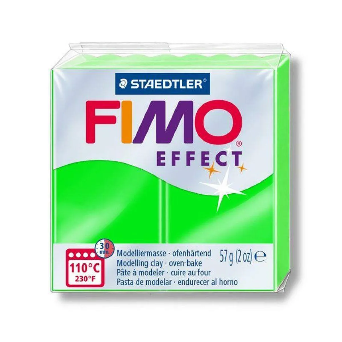 FIMO - Pâte Polymère Effect Neon - Vert - 57g - Image 3