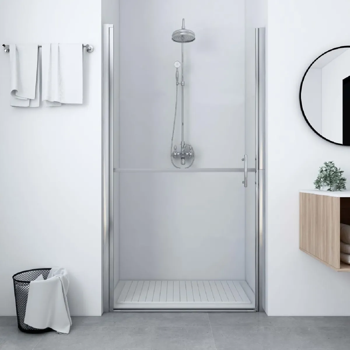 vidaXL Porte de Douche Paroi de Douche Cabine de Douche Ecran Cloison de Salle de Bain Maison Intérieur Verre Trempé 100x178 146657 - vue 2