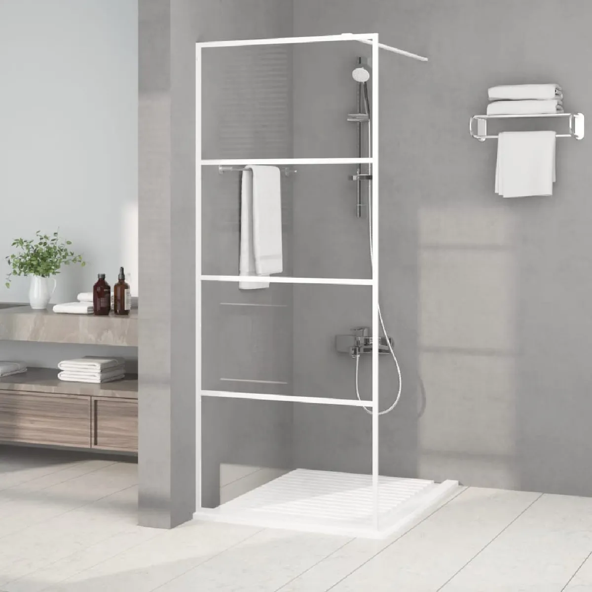 vidaXL Paroi de douche Blanc 80x195 cm