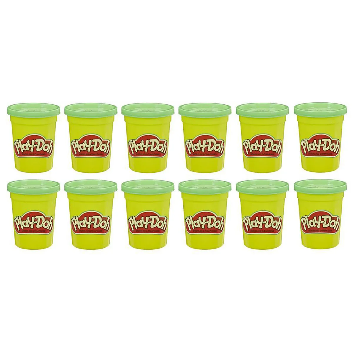 Pack de 12 pots de p&acirc;te &agrave; modeler Play Doh Vert