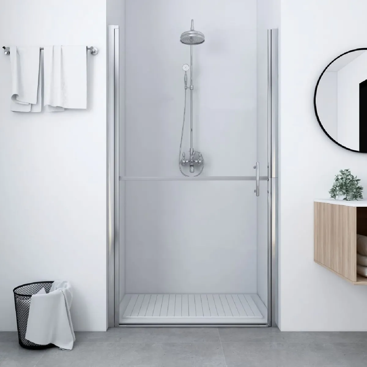 vidaXL Porte de Douche Paroi de Douche Cabine de Douche Cloison de Salle de Bain Maison Intérieur Verre Trempé Dépoli 91x195 146662 - vue 2