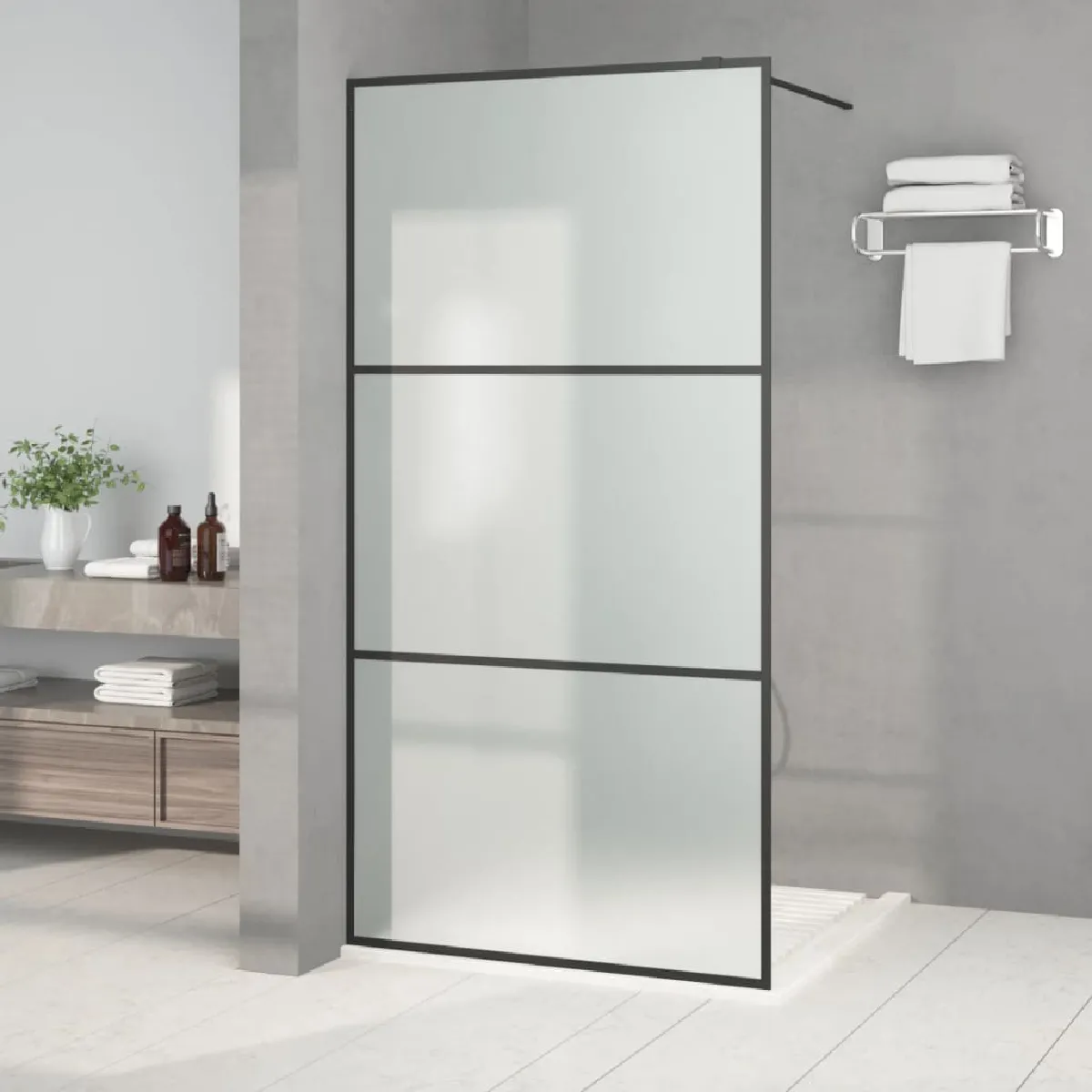 vidaXL Paroi de douche 100x195 cm Verre Dépoli
