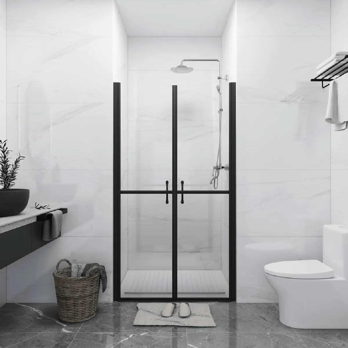 vidaXL Porte de douche ESG 88 91 x190 cm - vue 2