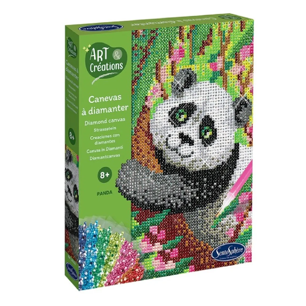 Sentosphère Multicolore Jeu Créatif Canevas À Diamanter Panda - Image 3