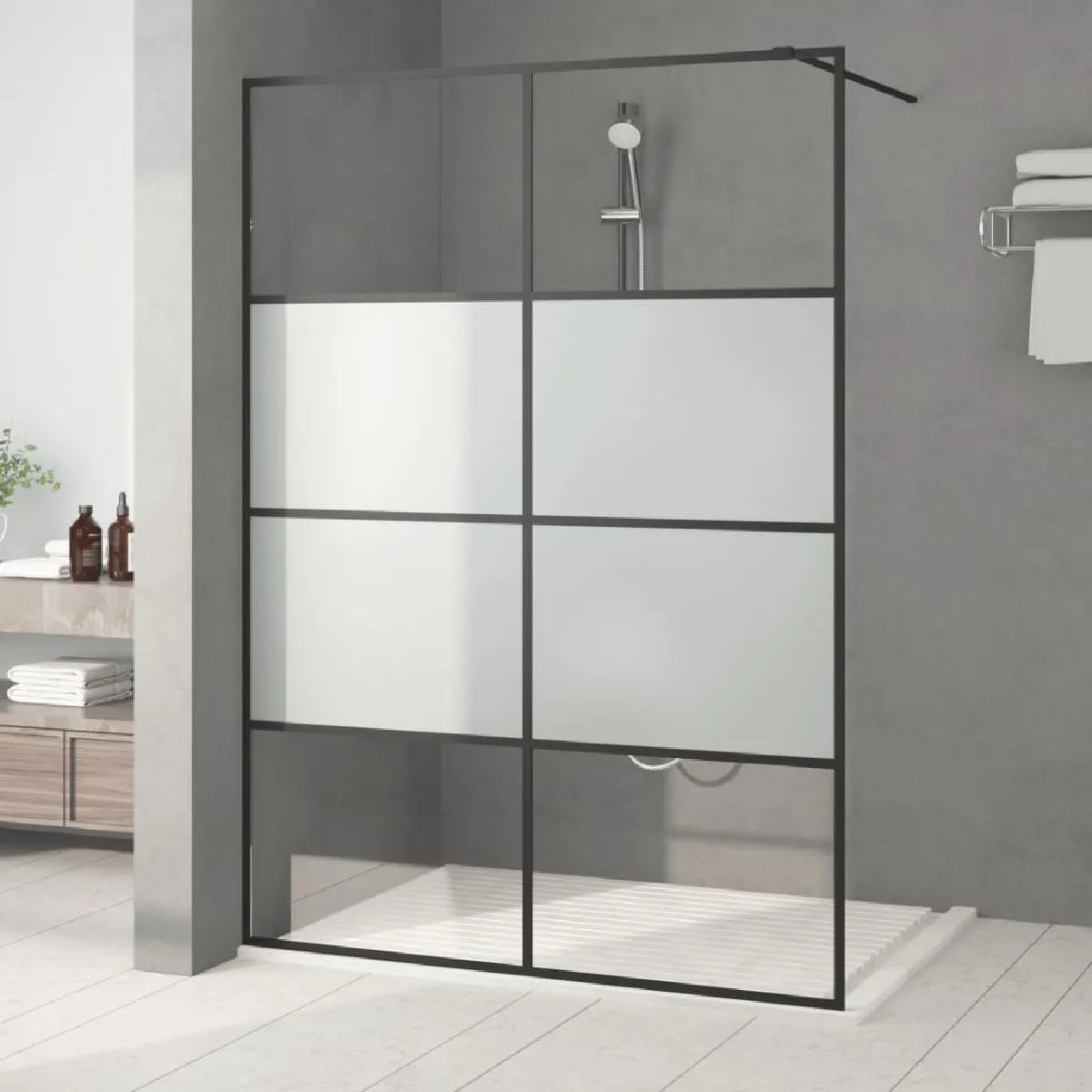 vidaXL Paroi de douche 140x195 cm Verre ESG - vue 2
