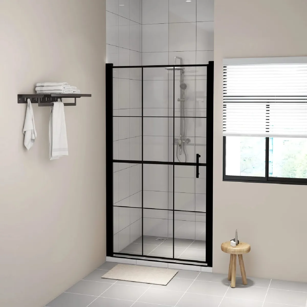 vidaXL Porte de Douche Ecran de Douche Accessoire de Salle de Bain Pario de Douche Cabine de Douche Maison Intérieur Verre 148889 - vue 2