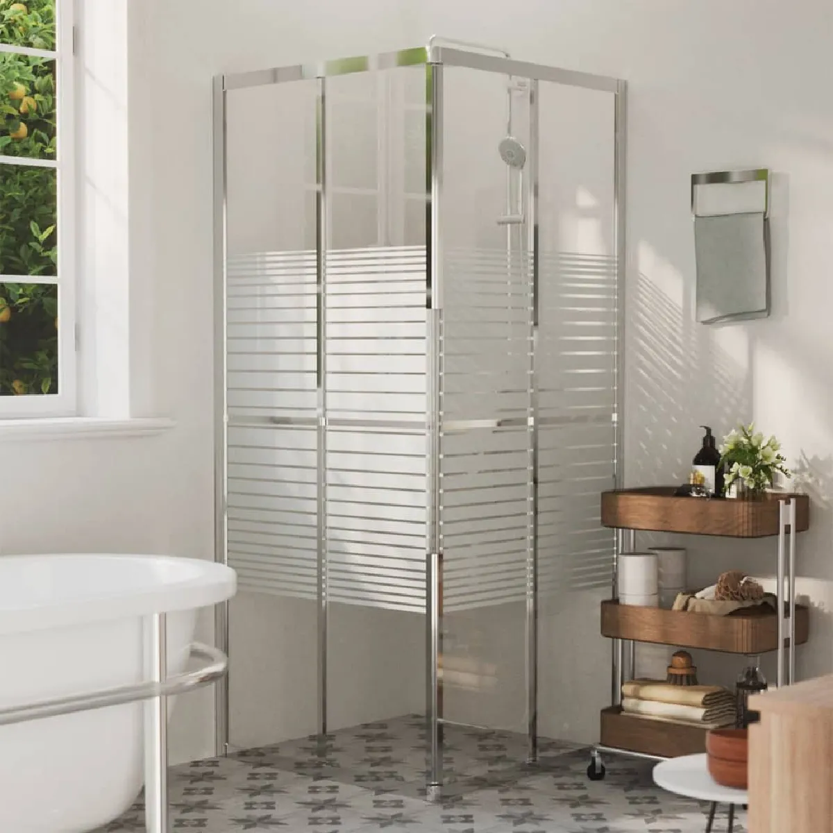 VidaXL Cabine de douche ESG 80x80x180 cm