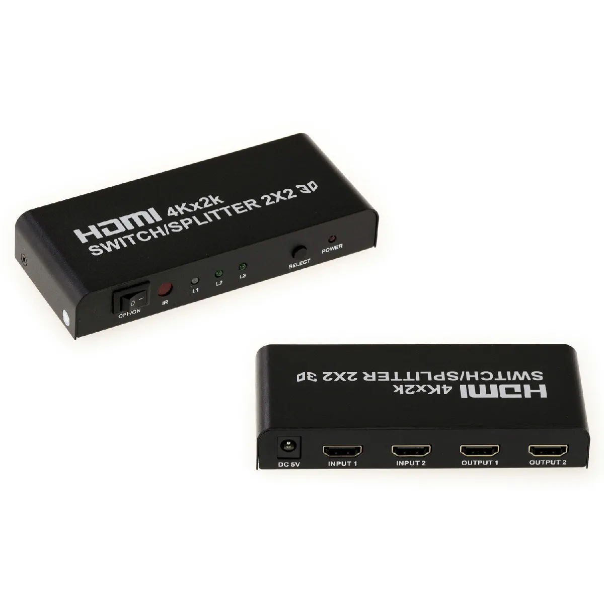 Non Communiqué Kalea-Informatique Boitier De Répartition Vidéo Type Switch Et Splitter Hdmi 2 Vers 2 : Choix D'une Source Parmi Deux Possibles Et Affichage Simultané Sur Deux Écrans - Image 3