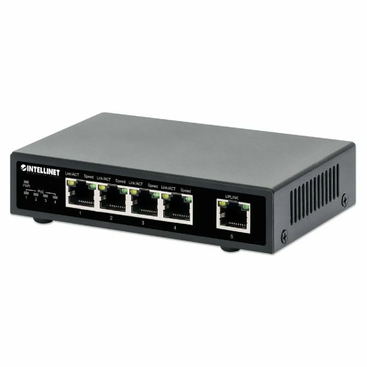 CONMUTADOR INTELLINET DE 5 PUERTOS GIGABIT POE+ DE
