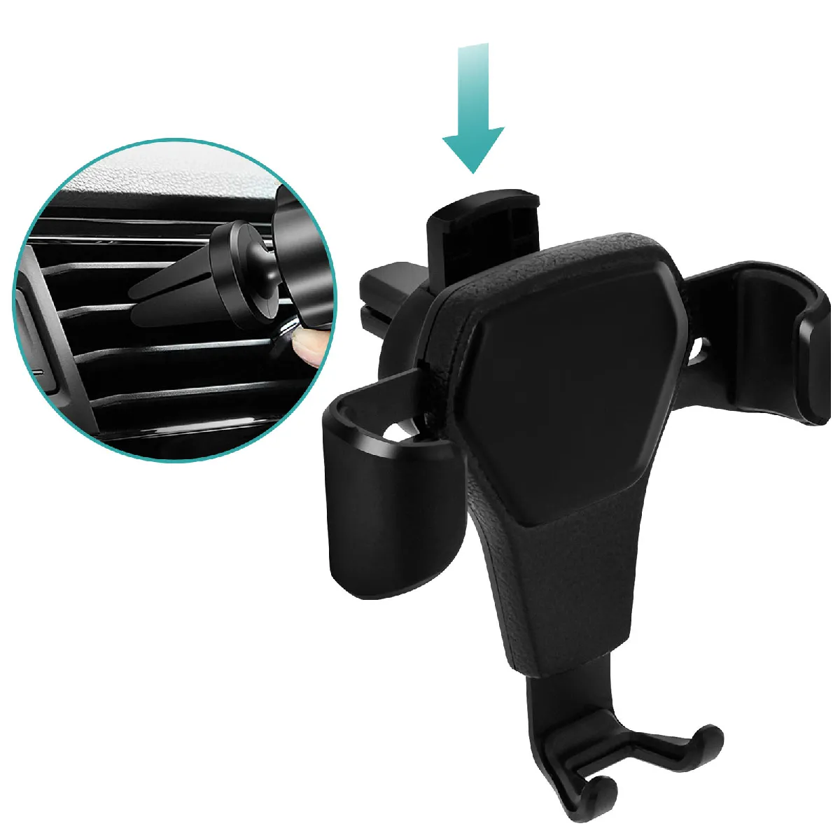 Avizar Noir Support Voiture Universel Fixation Grille D'aération Système De Gravité