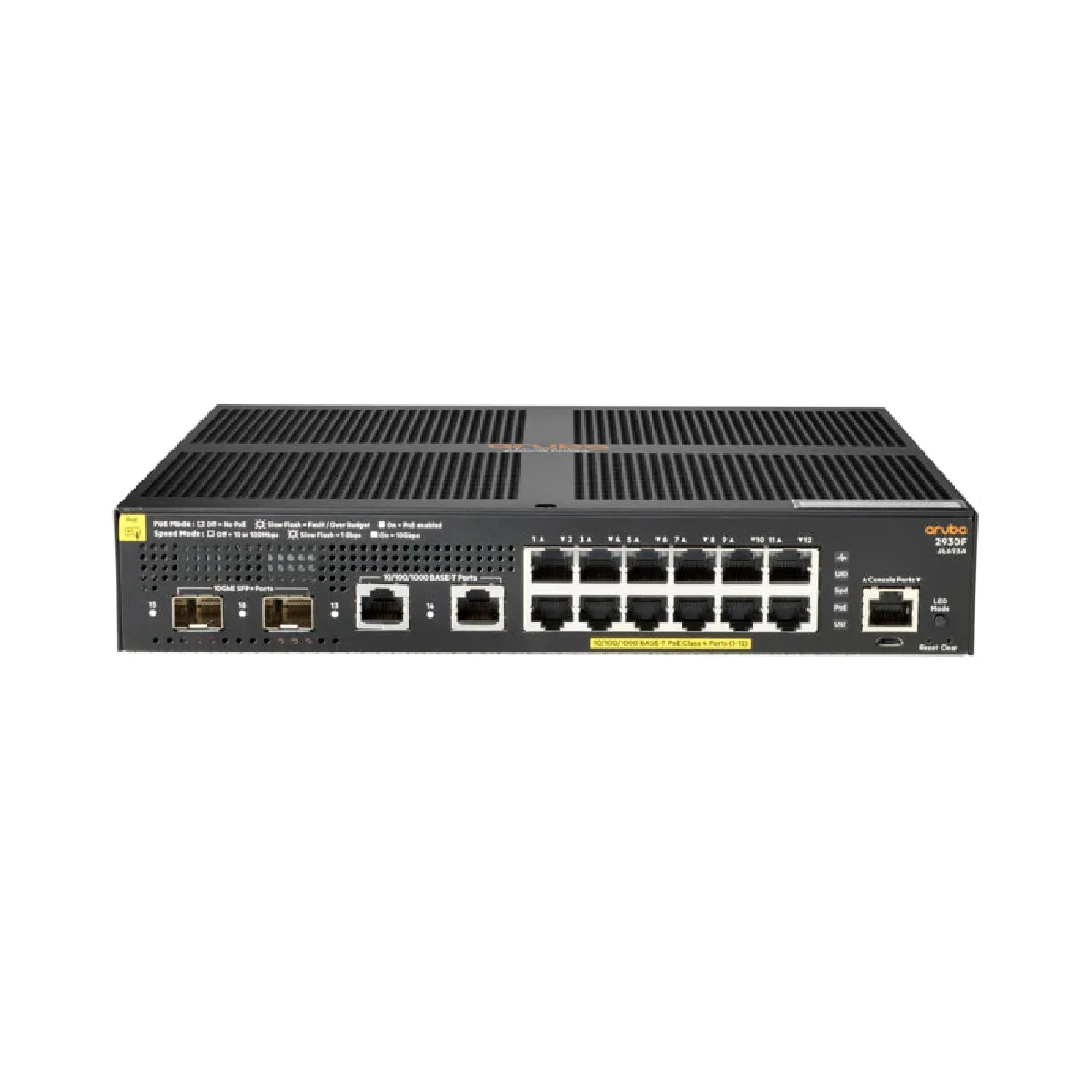 HPE Aruba 12G PoE+ 2G2SFP+ Géré L3 Gigabit Ethernet 101001000 Connexion Ethernet supportant 'alimentation via ce port PoE 1U Neuf - vue 4
