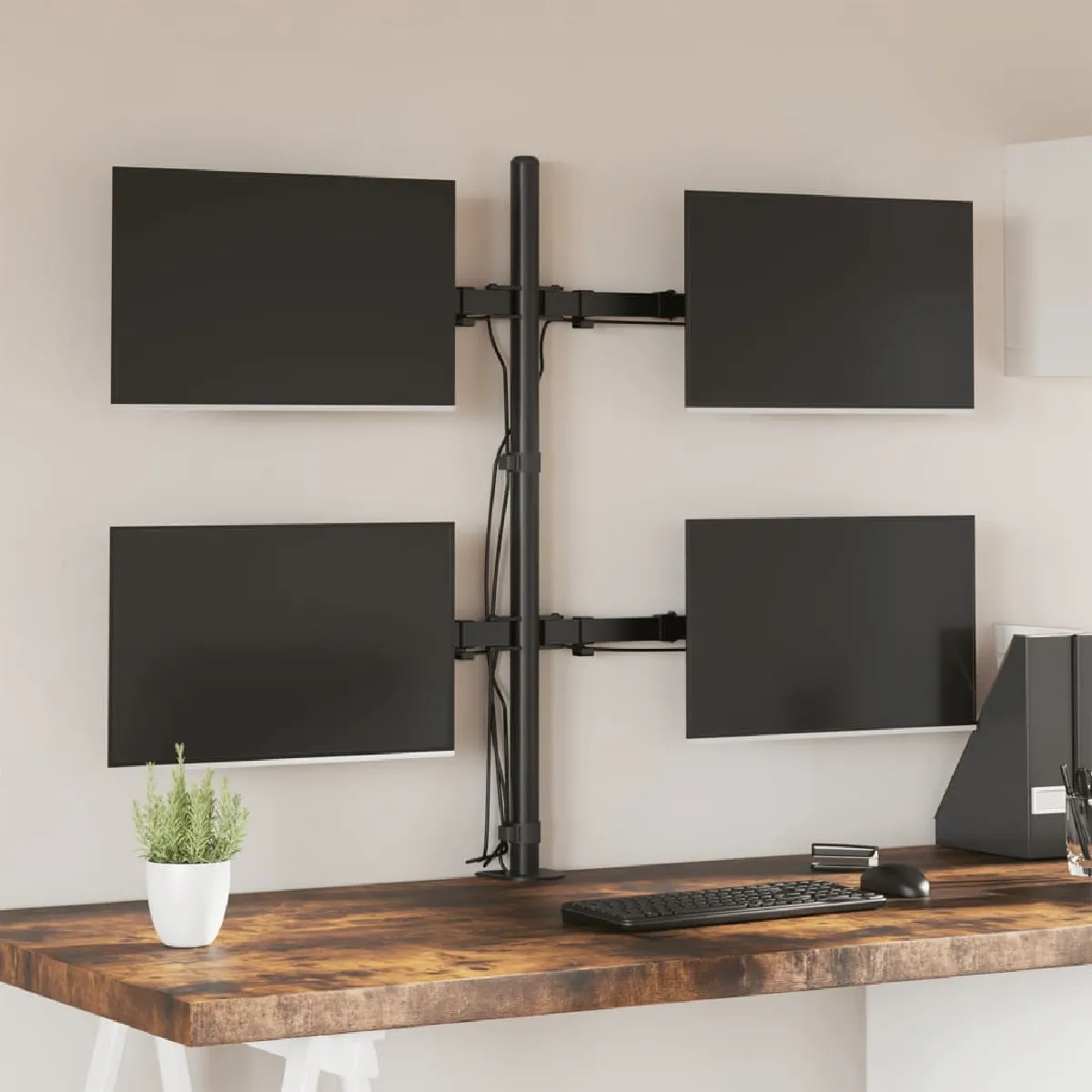 Vidaxl Noir Support De Moniteur Acier Vesa 75 100 Mm - Image 2