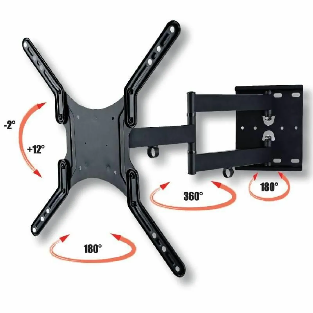 Techly Noir Support Mural Pour Tv - 55 Pouces