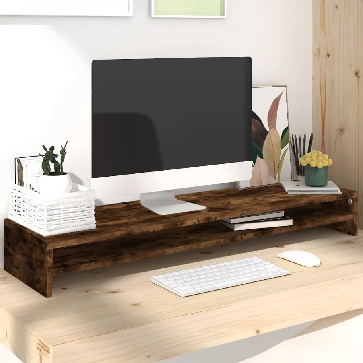VidaXL Support Moniteur Chêne Fumé - vue 4
