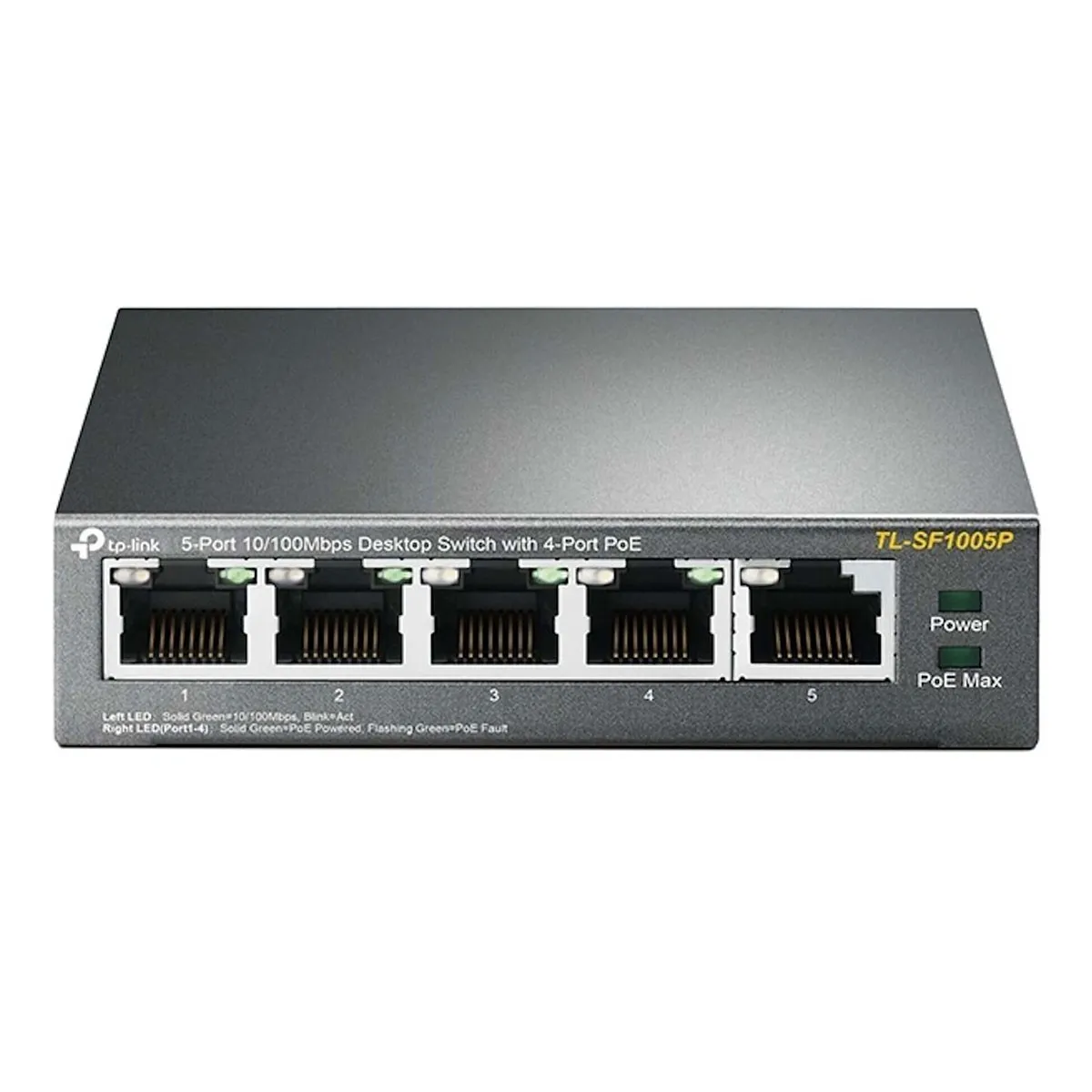 Switch TP-Link 5 ports 10/100 Mbps PoE noir (TL-SF1005P)
