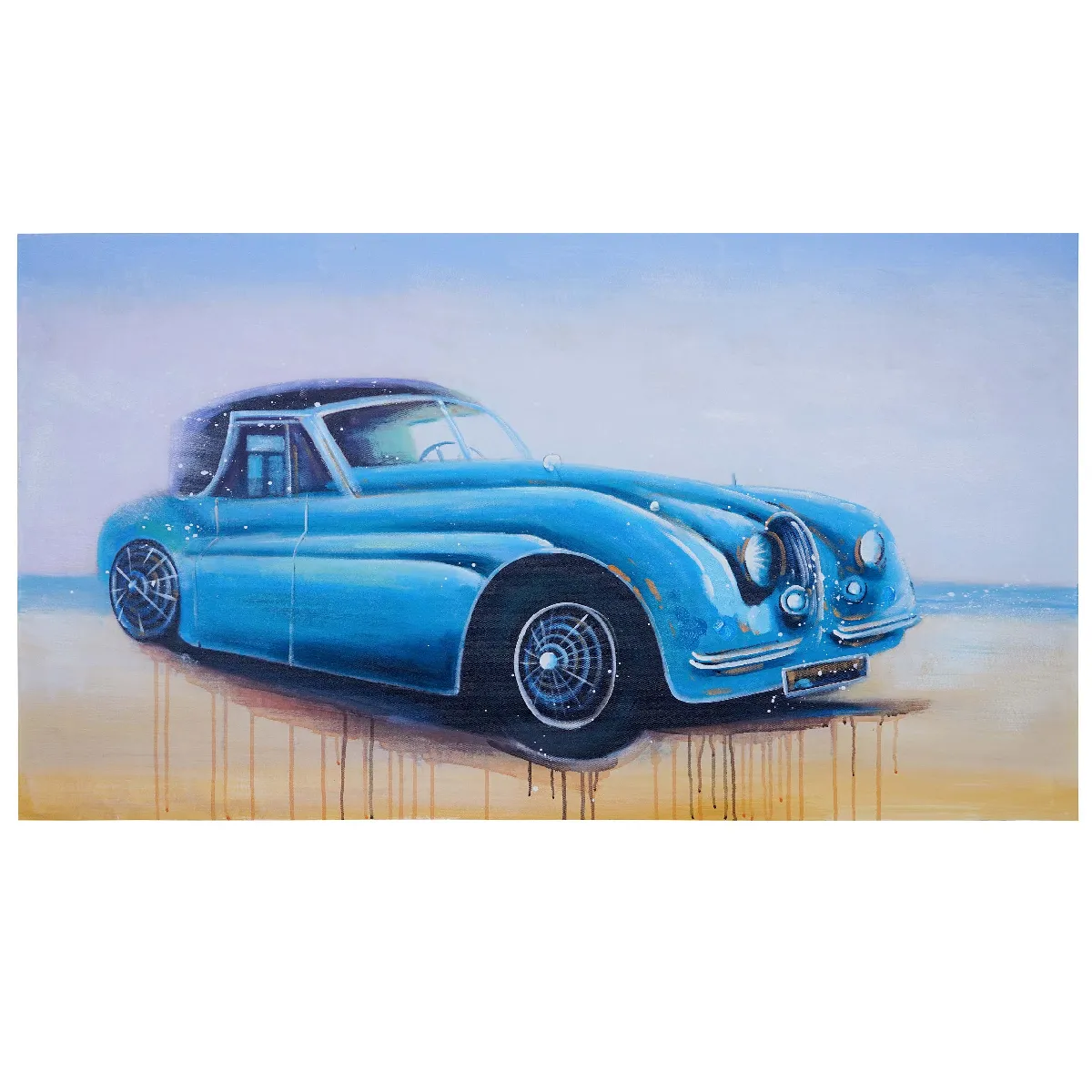 Mendler Bleue Tableau Voiture - 140X80 Cm