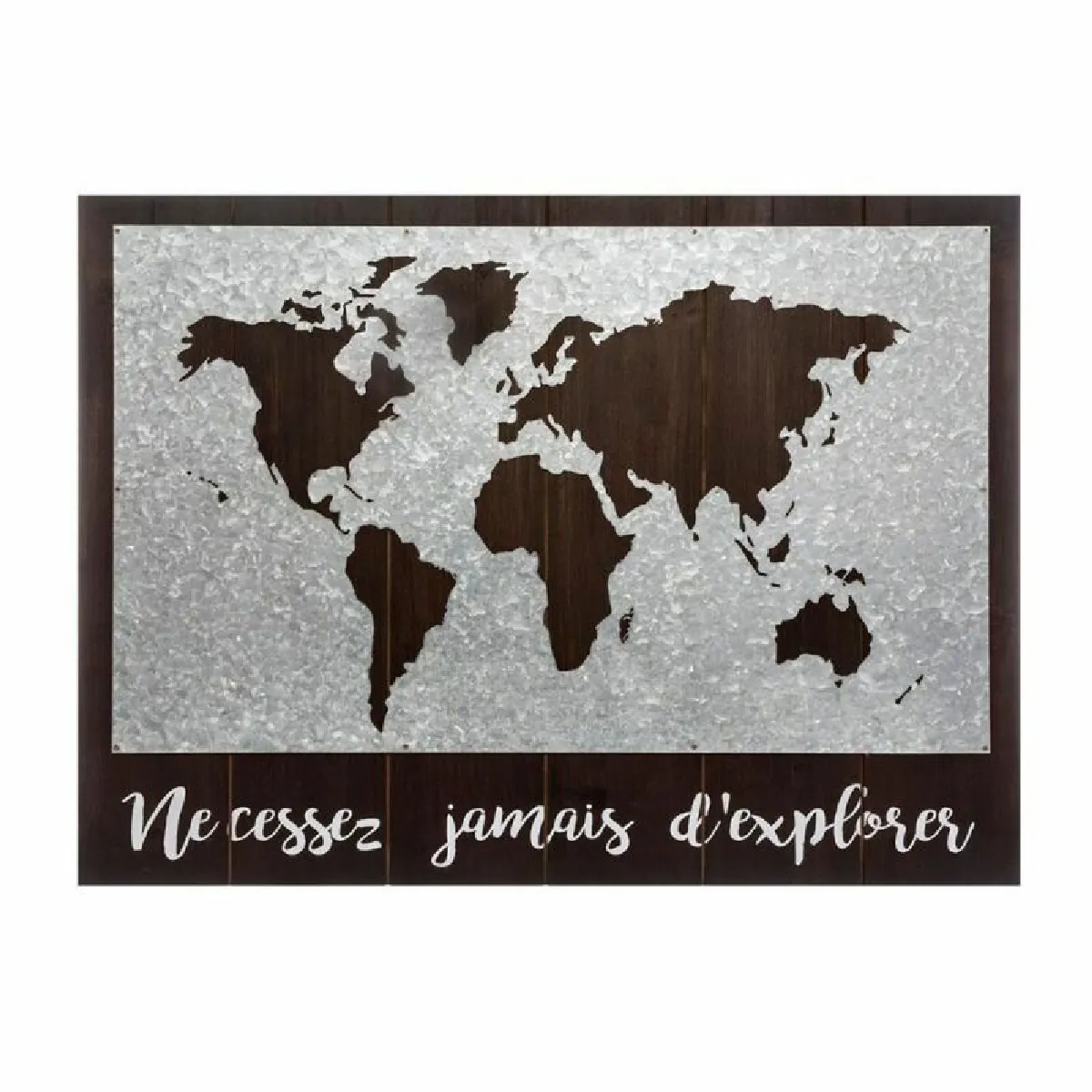 ATMOSPHERA - Décoration Murale Map Monde - 78cm - Naturel - Image 2