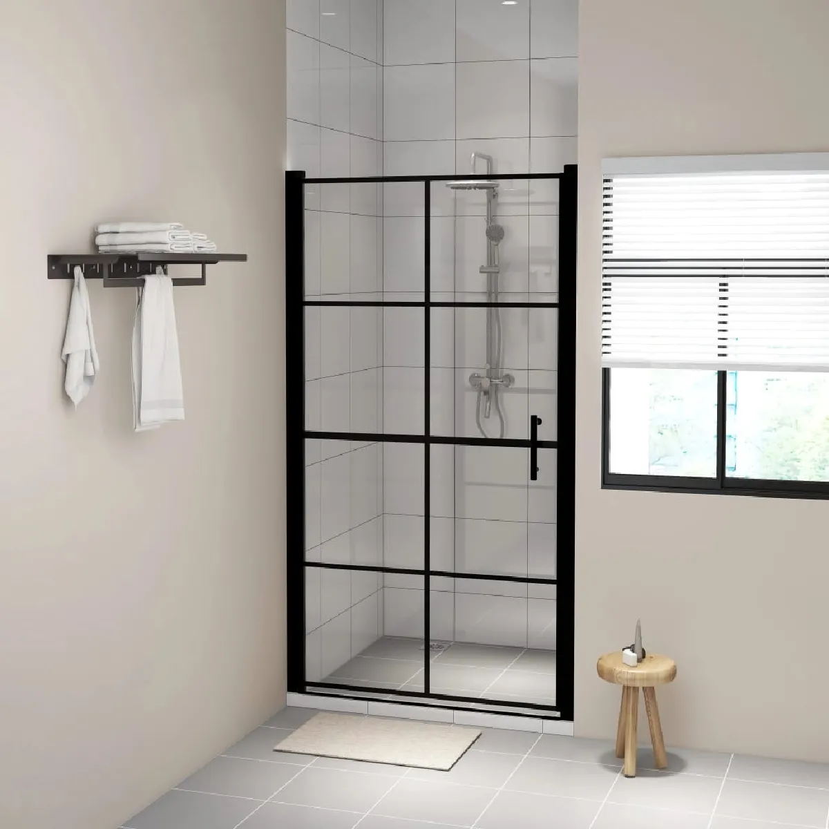 vidaXL Porte de Douche Cabine de Douche Écran de Bain Résistance aux Éclaboussures Intérieur 100x178 cm Verre Trempé 151867 - vue 2