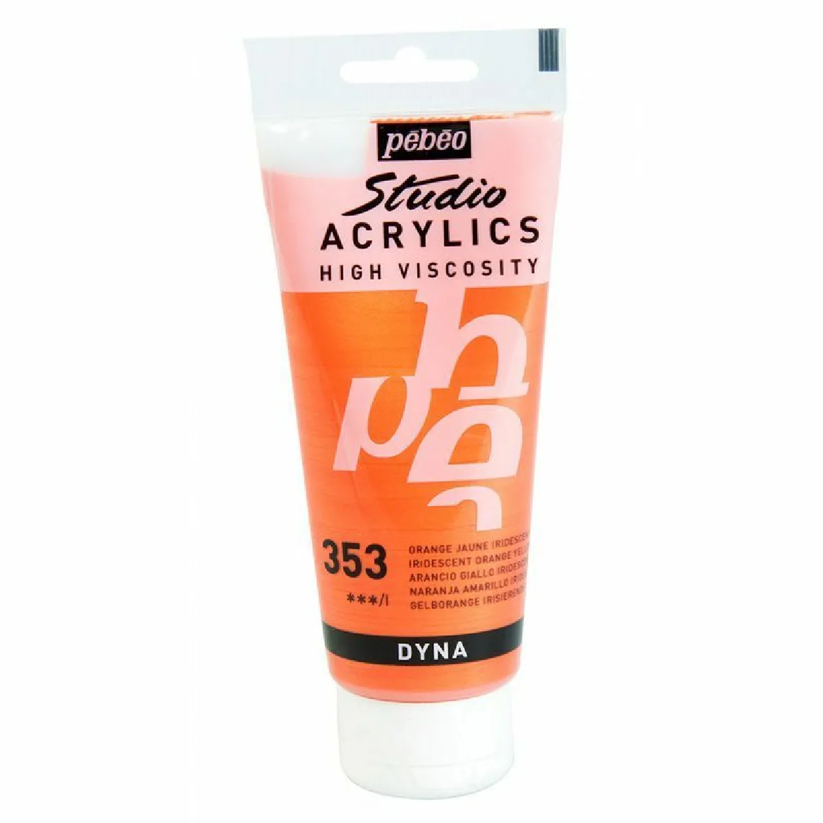P&eacute;b&eacute;o 837353 Studio Acrylique Tube Orange/Jaune Iridescent 100 ml