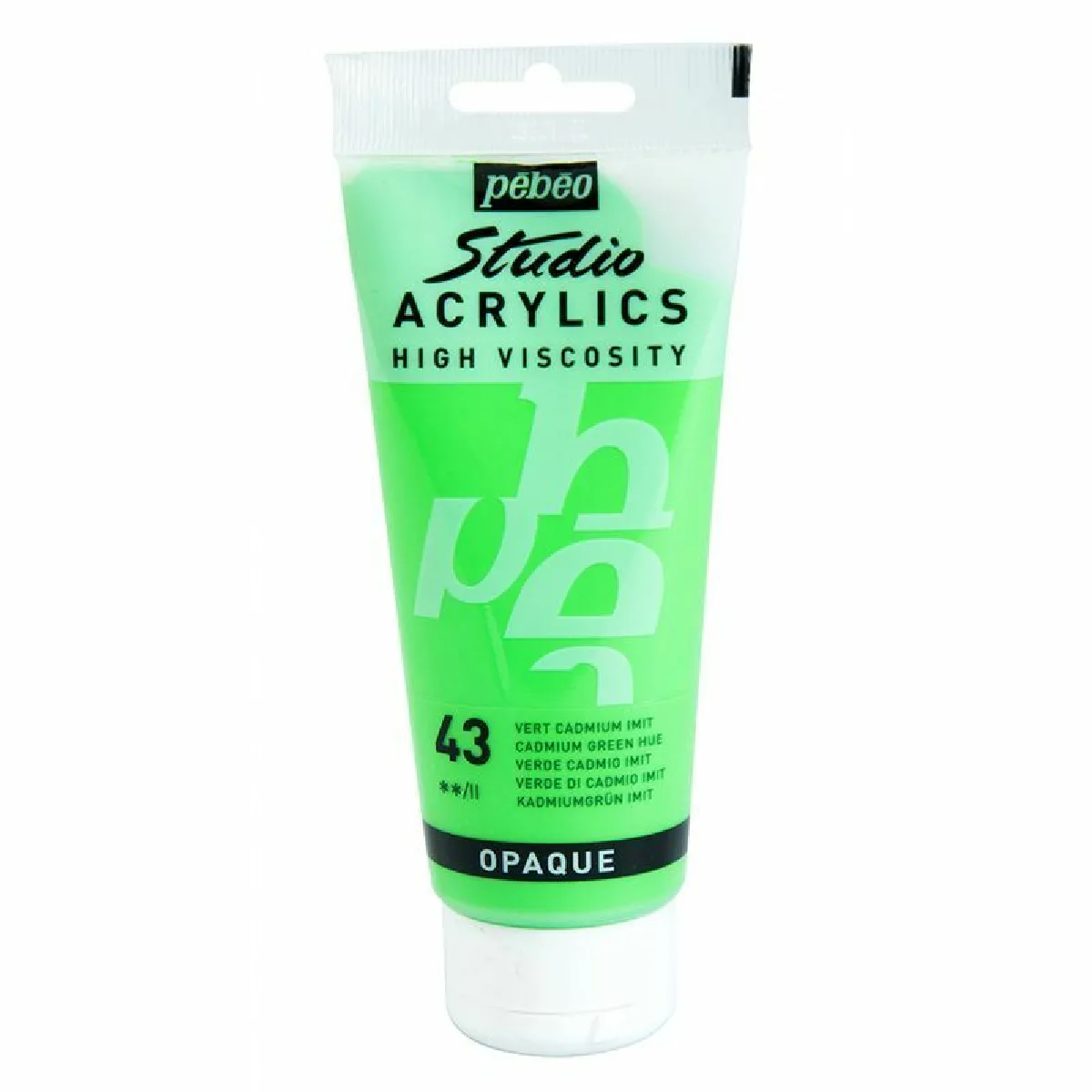 P&eacute;b&eacute;o Peinture Studio Acrylique Tube Vert Cadmium Imitation 100 Ml