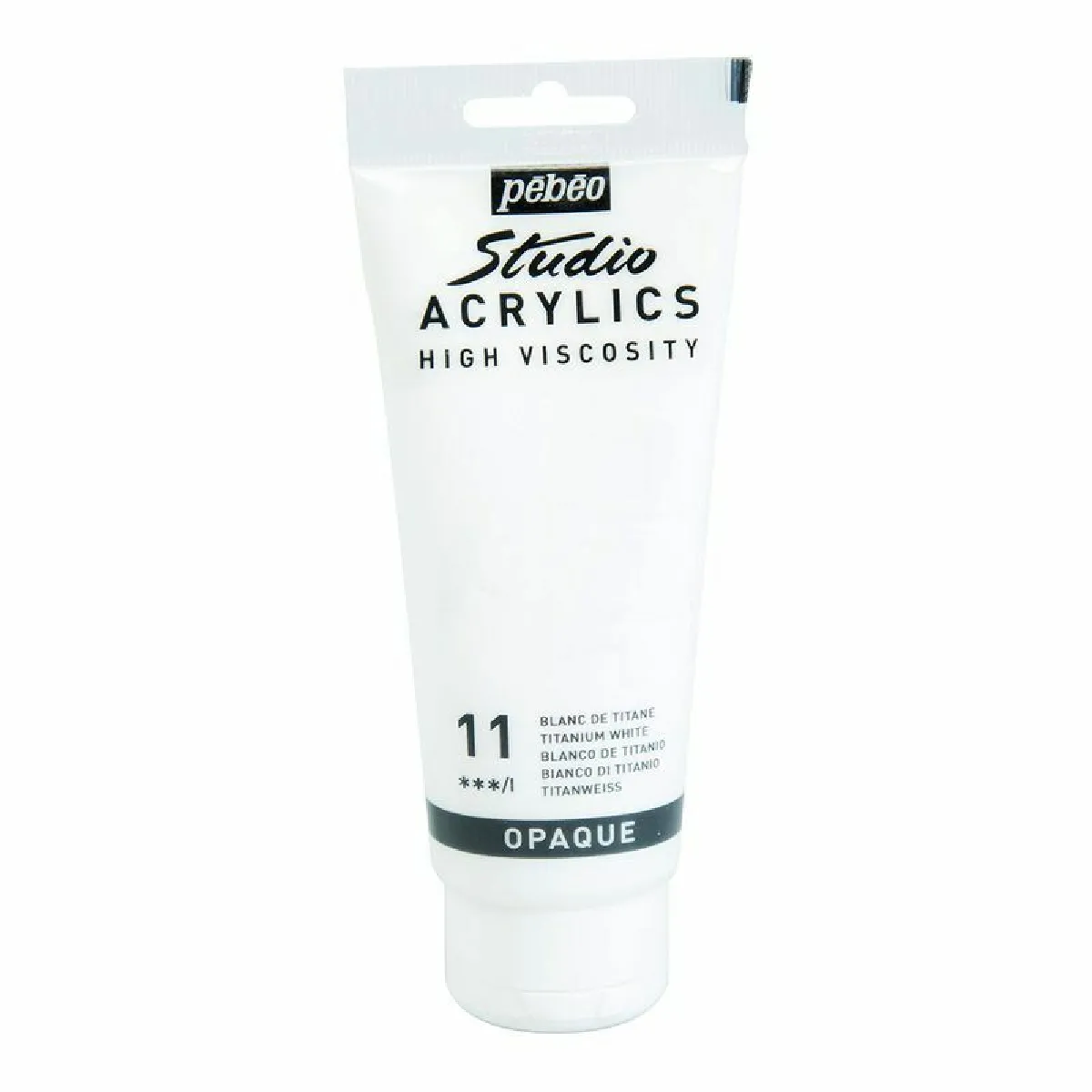 P&eacute;b&eacute;o 837011 Studio Acrylique Tube Blanc de Titane 100 ml