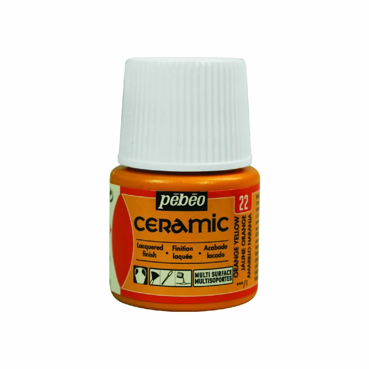 Peinture c&eacute;ramique et multi-surfaces - jaune orange - 45 ml 025-022