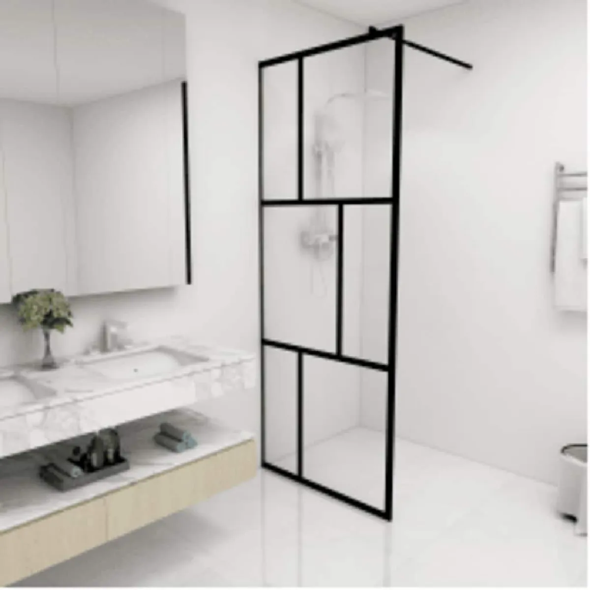 vidaXL Paroi de douche à 'italienne avec verre trempé 80x195 cm - vue 2