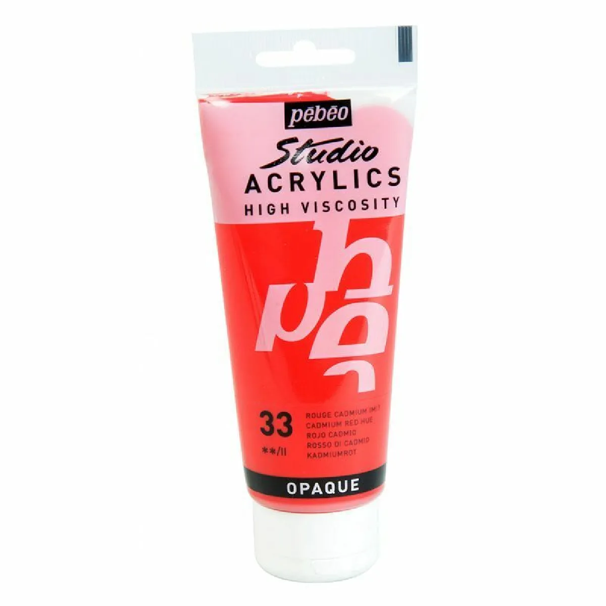 P&eacute;b&eacute;o Peinture Studio Acrylique Tube Rouge Cadmium Imitation 100 Ml