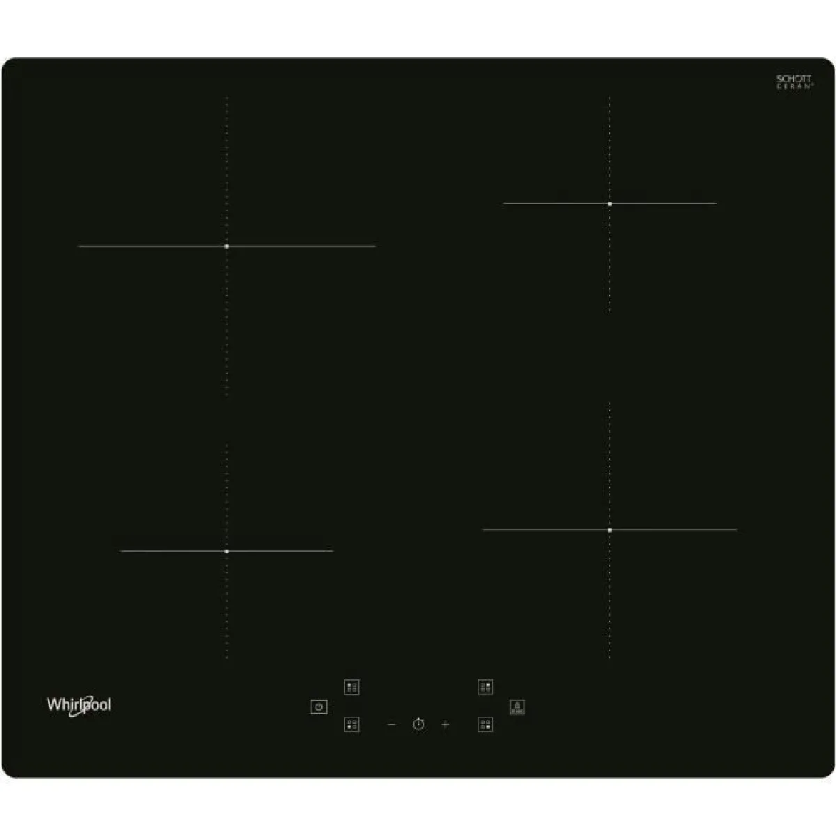 WHIRLPOOL WSQ4860NE Table de cuisson induction 4 foyers L60 cm Revetement verre - vue 2