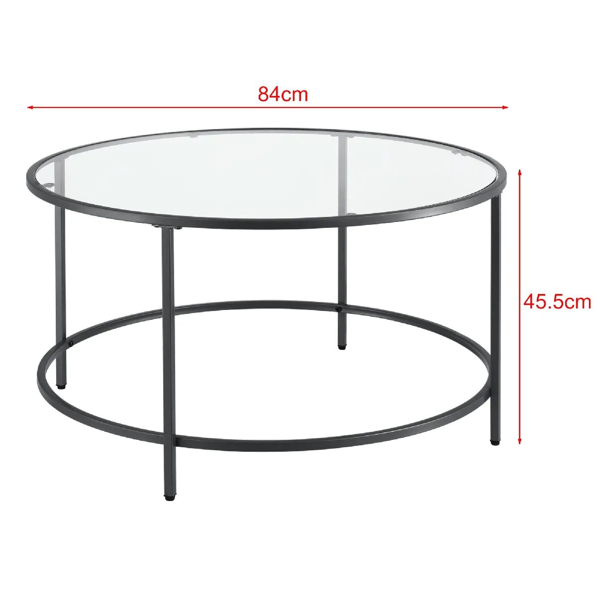 Meilleurs prix pour Table basse ronde 84 cm - Noir/Acier